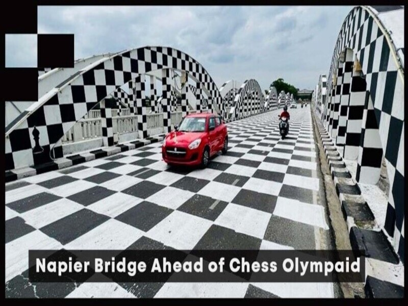 Watch: Tamil Nadu's Napier Bridge Painted Like A Chess Board Ahead of  Olympiad